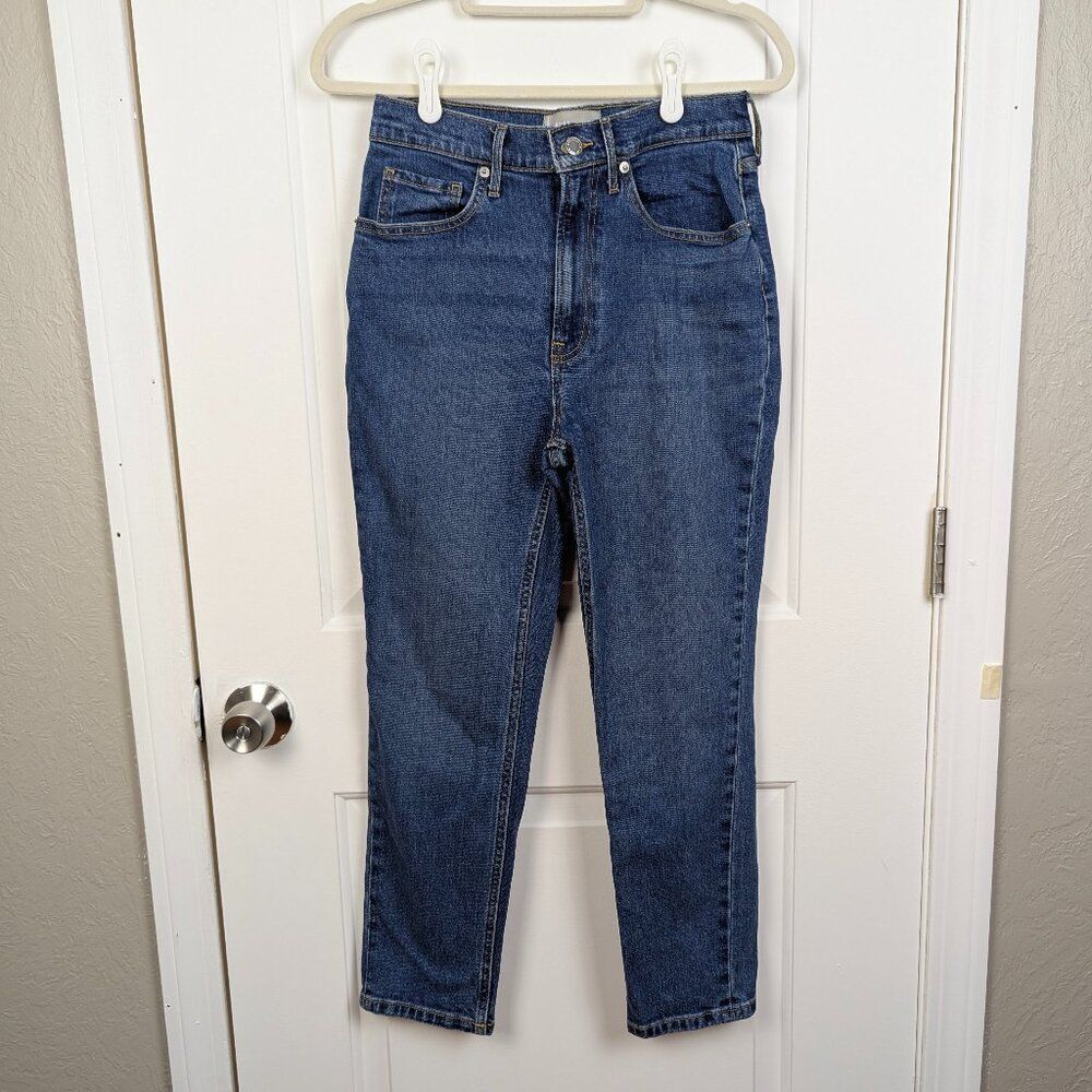 Everlane | Blue Cheeky Jeans High Rise Straight Leg Organic Cotton Size 26